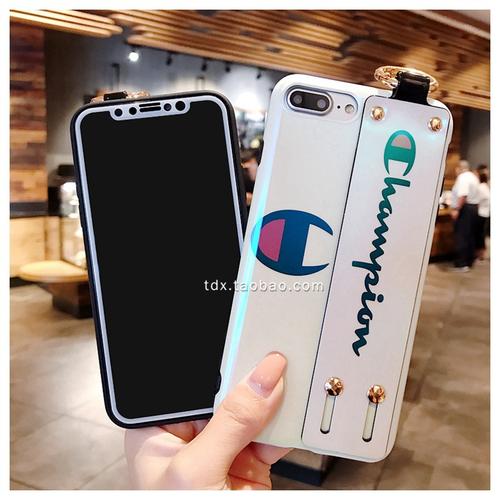 冠军ins红同款腕带苹果x手机壳女款66s8xrxsmax全包iphone7plus防摔